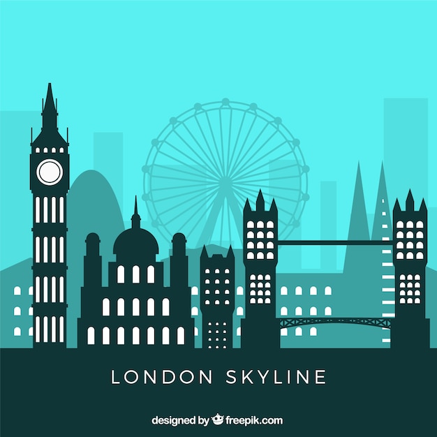 Free vector flat skyline of london