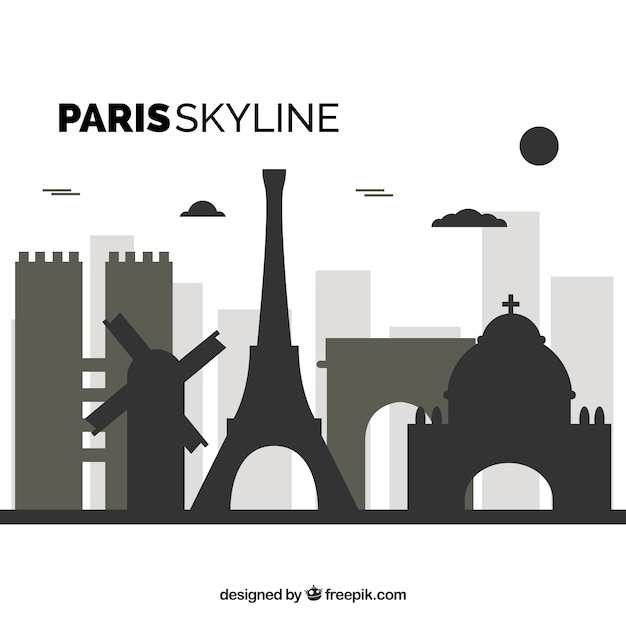 Flat skyline of paris