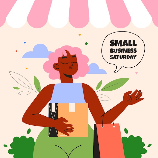 Free vector flat small business saturday illustration