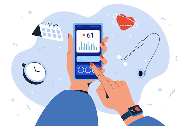 Flat smartphone and smart watch for monitoring heart rate