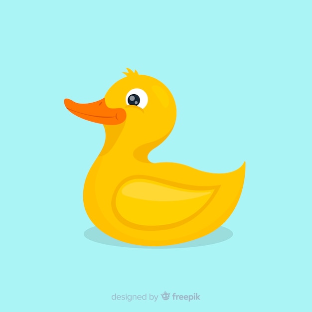 Free Vector flat smiley yellow rubber duck