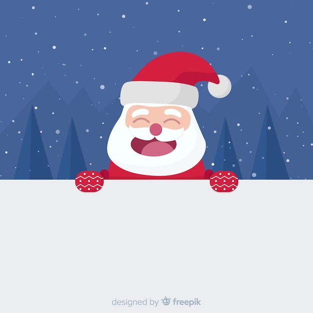 Free vector flat smiling santa background