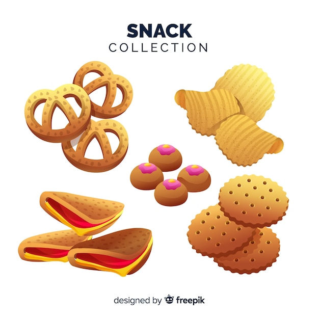 Free Vector flat snack set