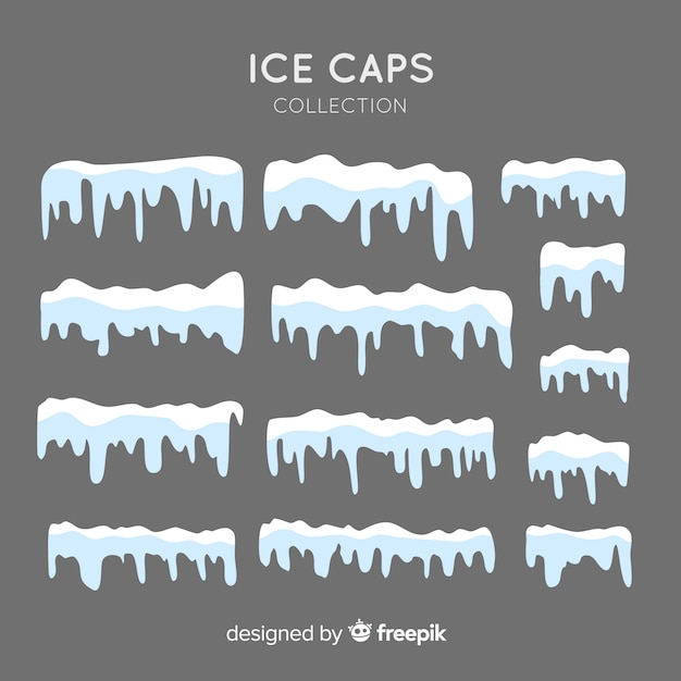 Free Vector flat snow cap collection