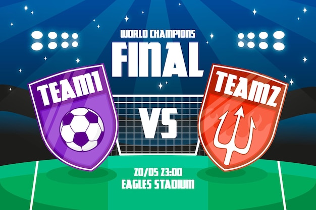 Free Vector flat soccer league final illustration