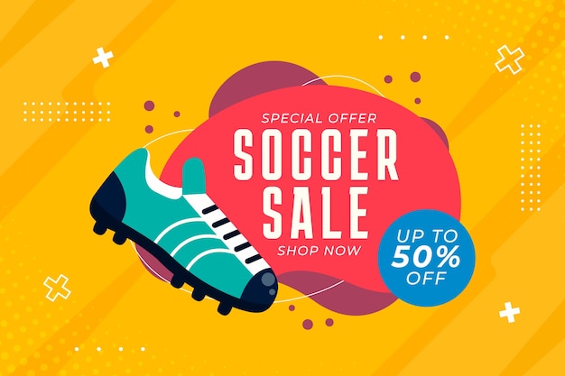 Free vector flat soccer sale background