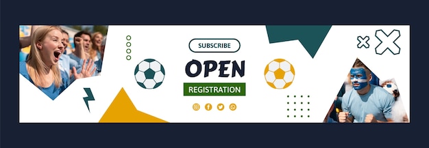 Flat soccer twitch banner