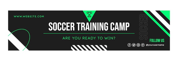 Flat soccer twitch banner