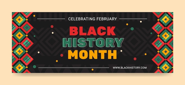 Free vector flat social media cover template for black history month celebration