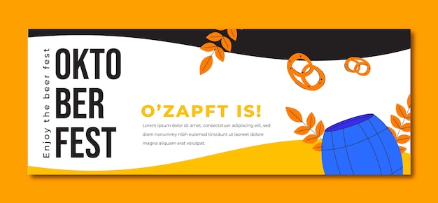 Flat social media cover template for oktoberfest festival