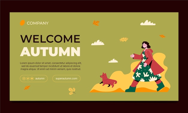 Free Vector flat social media post template for autumn celebration