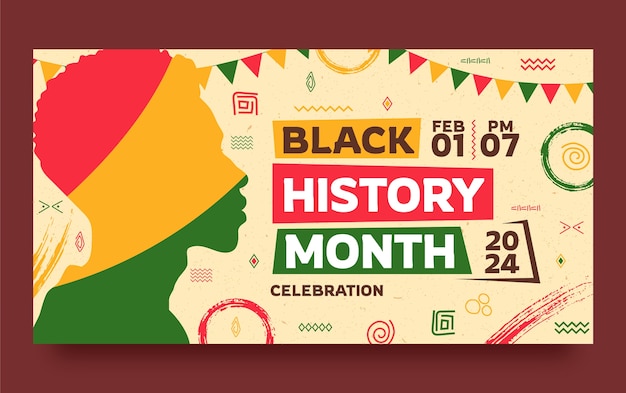 Free Vector flat social media post template for black history month celebration