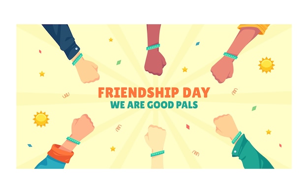 Free Vector flat social media post template for friendship day celebration