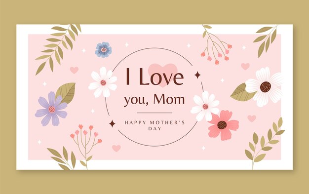 Flat social media post template for mother's day celebration