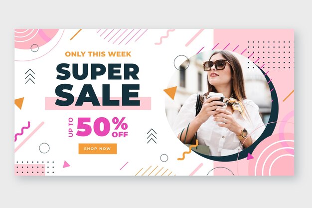 Flat social media sale post template