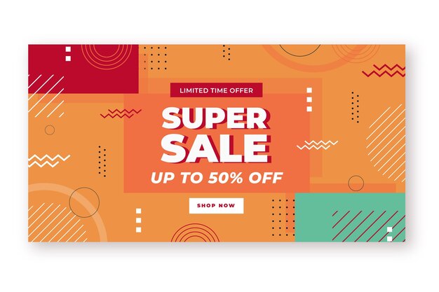 Flat social media sale post template