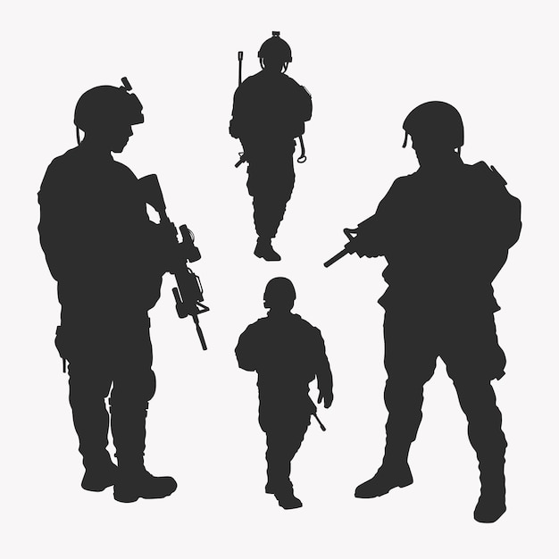 Free Vector flat soldier silhouette