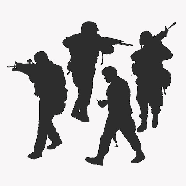 Flat soldier silhouette