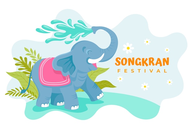 Flat songkran background