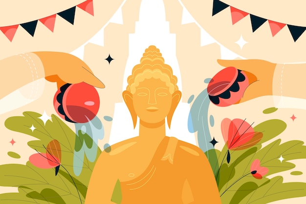 Free Vector flat songkran background