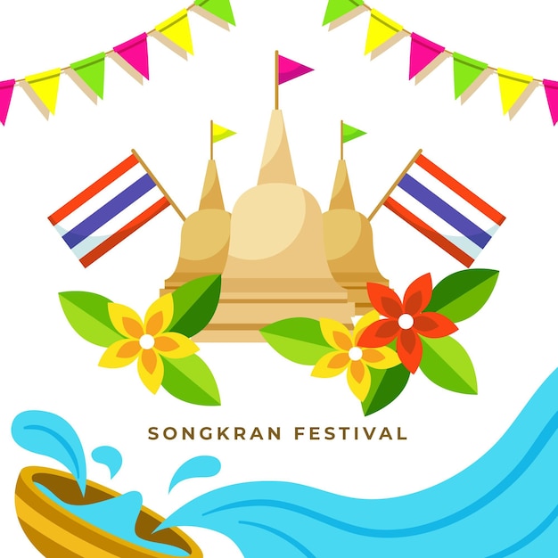 Free Vector flat songkran illustration