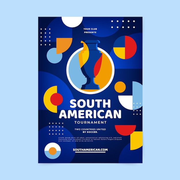 Flat south-american football vertical poster template