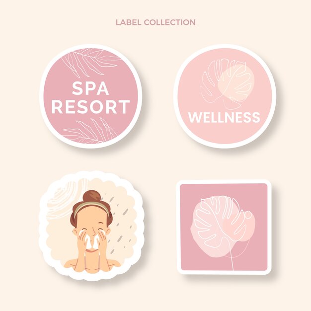 Flat spa labels collection