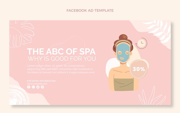 Flat spa social media promo template