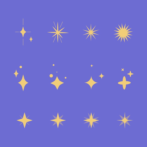 Flat sparkling star collection