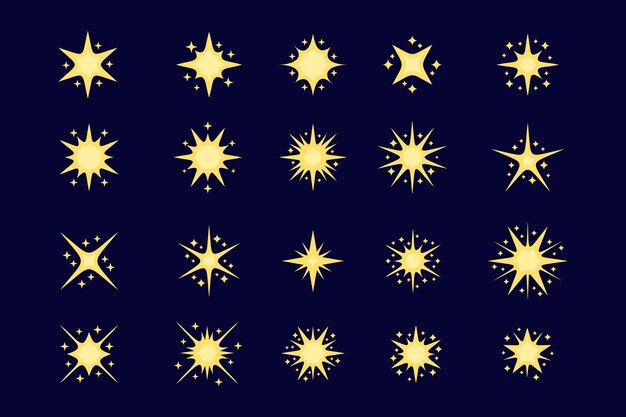 Flat sparkling star collection