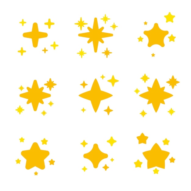 Flat sparkling star collection