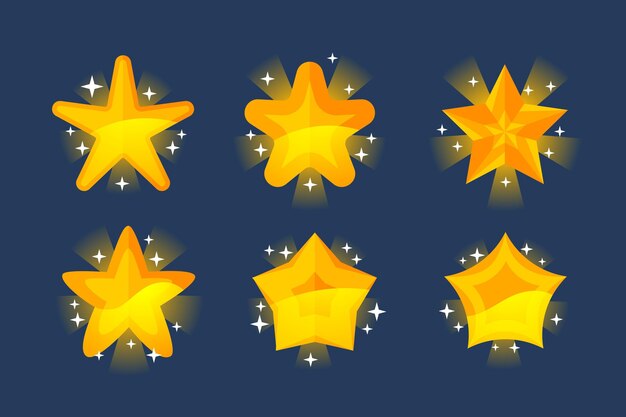 Flat sparkling star collection