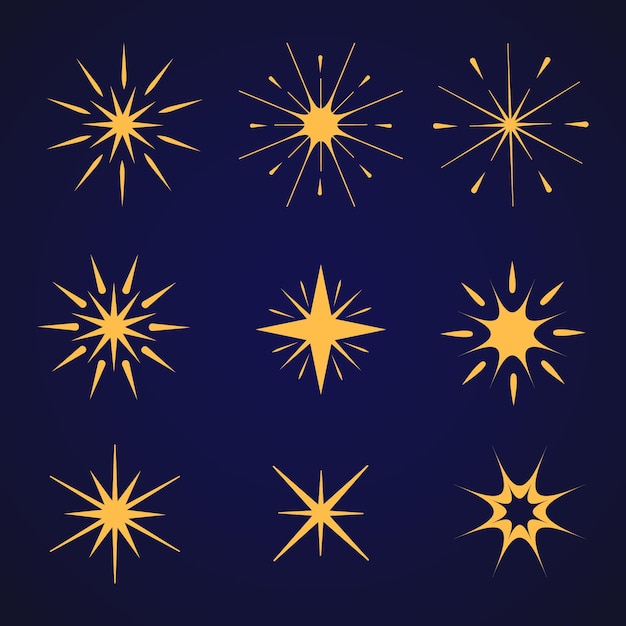 Flat sparkling stars collection