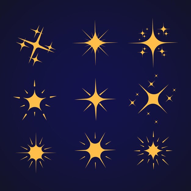 Flat sparkling stars collection