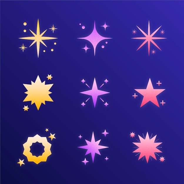 Flat sparkling stars collection