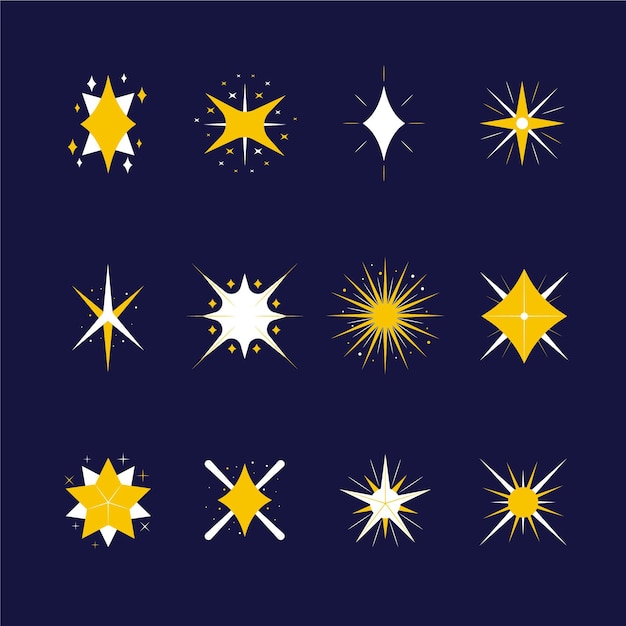 Flat sparkling stars collection