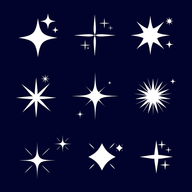 Flat sparkling stars collection