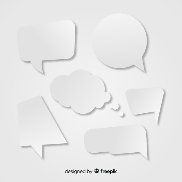 Flat speech bubble collection in paper style