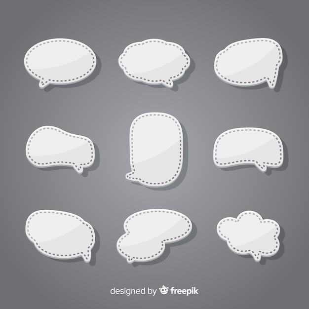 Free Vector flat speech bubble collection in paper style