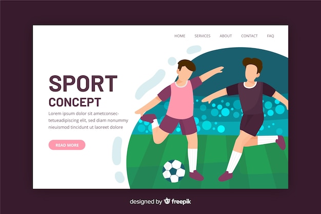 Free Vector flat sport landing page template