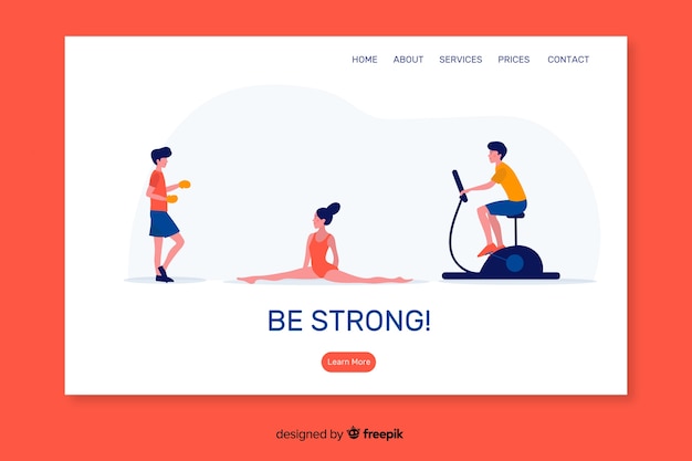 Free Vector flat sport landing page template