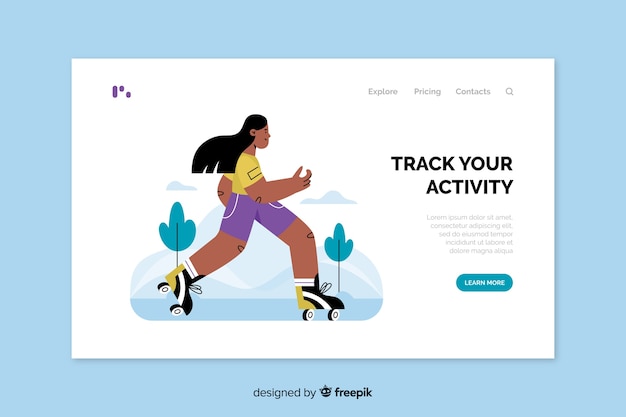 Free Vector flat sport landing page template