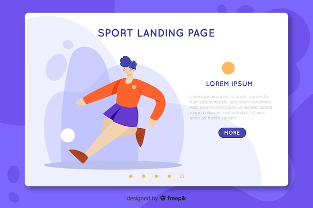 Flat sport landing page template