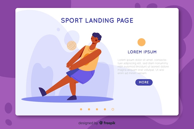 Flat sport landing page template