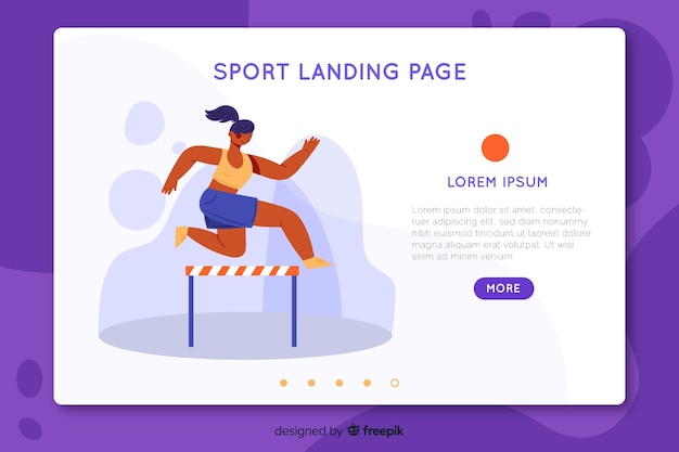 Free Vector flat sport landing page template