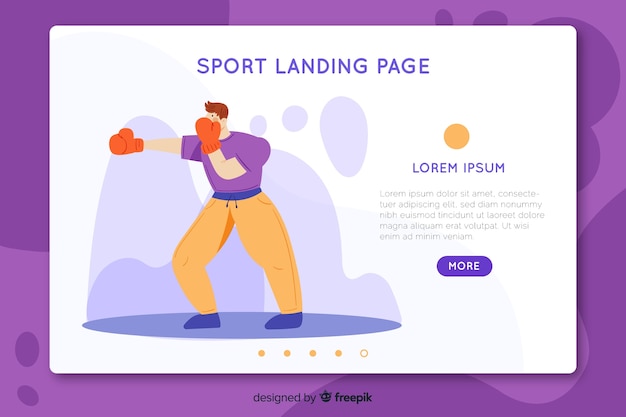 Free Vector flat sport landing page template