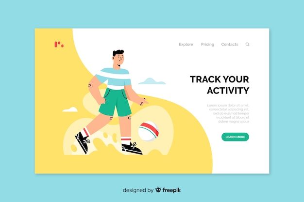 Flat sport landing page template