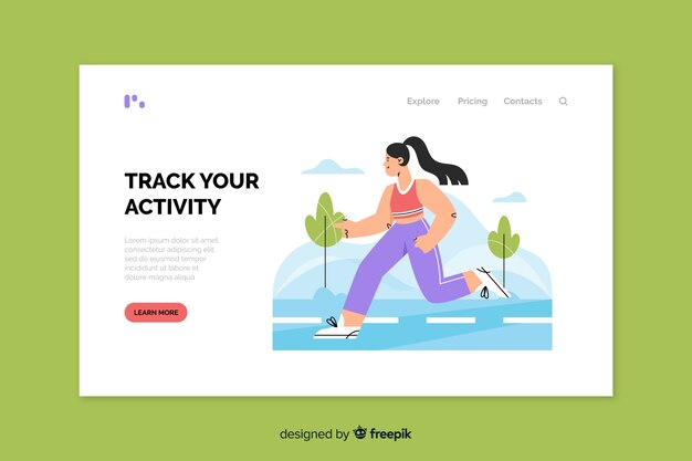 Flat sport landing page template