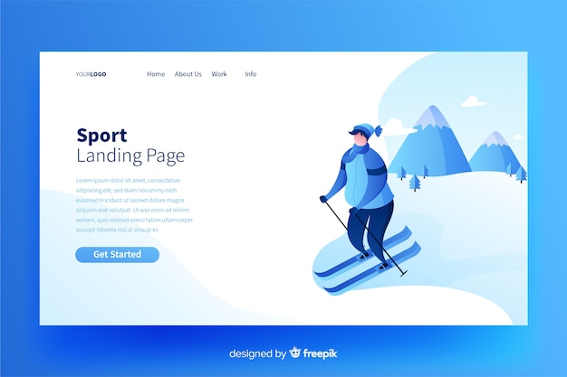 Flat sport landing page template