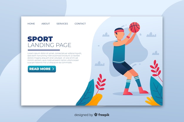 Free Vector flat sport landing page template